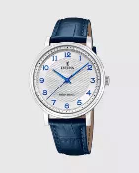 F20660/1 Solar Energy синие кожаные мужские часы Festina, синий