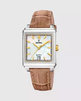 F20682/4 Женские часы On The Square из коричневой кожи Festina, коричневый