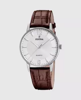 F20690/2 Классические коричневые кожаные мужские часы Festina, коричневый