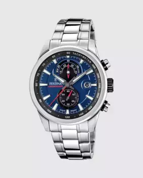 F20694/5 Мужские часы Timeless Chronograph из серебряной стали Festina, серебряный