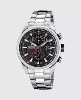 F20694/6 Мужские часы Timeless Chronograph из серебряной стали Festina, серебряный