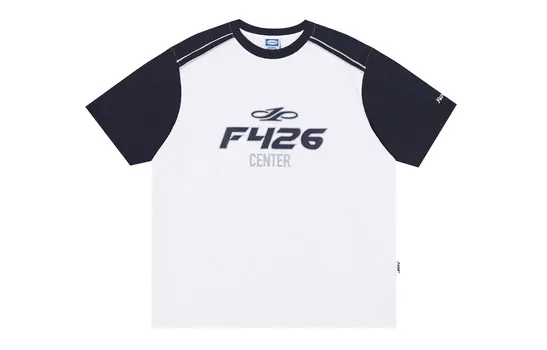 F426 Футболка унисекс, Темно-синяя вставка серого цвета, длинная + Темно-синяя вставка серого цвета, короткая