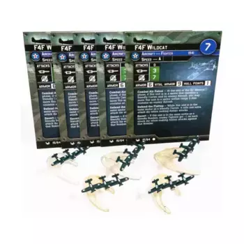 F4F Дикая кошка (С) x5, Axis & Allies - Collectible Miniatures Game - War at Sea - Base Set Singles