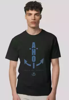 F4NT4STIC Футболка "Ahoi Anker Blau Knut & Jan Hamburg", премиум качество, черный
