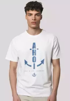 F4NT4STIC Футболка "Ahoi Anker Blau Knut & Jan Hamburg", премиум качество, белый