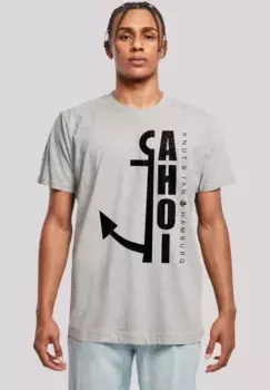 F4NT4STIC Футболка "Ahoi Anker Crop Knut & Jan Hamburg", принт, серый