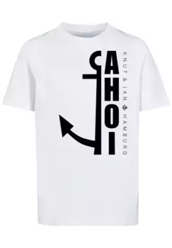 F4NT4STIC Футболка "Ahoi Anker Crop Knut & Jan Hamburg", принт, белый