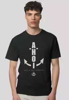 F4NT4STIC Футболка "Ahoy Anker Knut & Jan Hamburg", премиум качество, черный