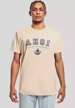 F4NT4STIC Футболка "Ahoy Knut & Jan Hamburg", принт, цвет Sand