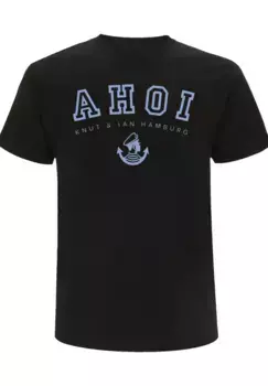 F4NT4STIC Футболка "Ahoy Knut & Jan Hamburg", принт, черный