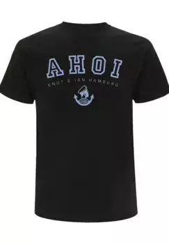 F4NT4STIC Футболка "Ahoy Knut & Jan Hamburg", принт, черный