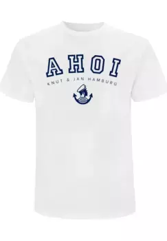 F4NT4STIC Футболка "Ahoy Knut & Jan Hamburg", принт, белый