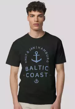F4NT4STIC Футболка "Baltic Sea Logo Knut & Jan Hamburg", премиум качество, черный