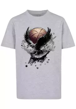 F4NT4STIC Футболка "Basketball Eagle", принт, серый