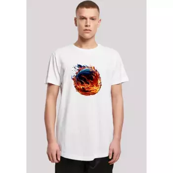 F4NT4STIC Футболка "Basketball On Fire Sport LONG", принт, белый