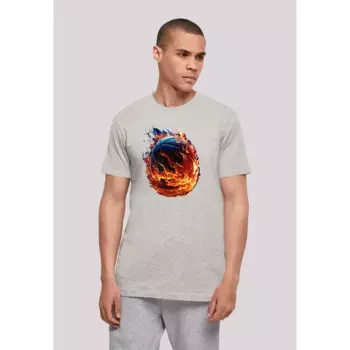 F4NT4STIC Футболка "Basketball On Fire Sport UNISEX", принт, серый