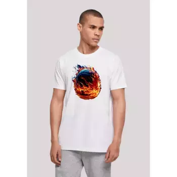 F4NT4STIC Футболка "Basketball On Fire Sport UNISEX", принт, белый