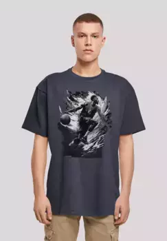 F4NT4STIC Футболка "Basketball Splash Sport OVERSIZE TEE", принт, цвет морской волны