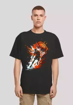 F4NT4STIC Футболка "Basketball Splash Sport OVERSIZE TEE", принт, черный