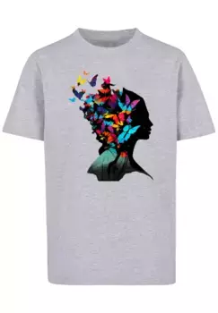 F4NT4STIC Футболка "Butterfly Silhouette TEE UNISEX", принт, серый