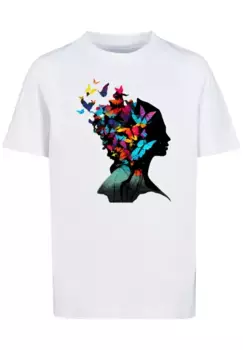 F4NT4STIC Футболка "Butterfly Silhouette TEE UNISEX", принт, белый