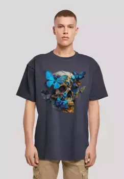 F4NT4STIC Футболка "Butterfly Skull OVERSIZE TEE", принт, цвет морской волны