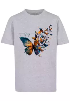 F4NT4STIC Футболка "Butterfly Spring Tee Unisex", принт, серый