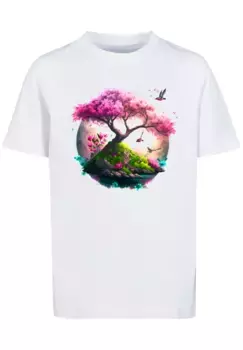 F4NT4STIC Футболка "Cherry Blossom Tree Tee Unisex", принт, белый