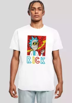 F4NT4STIC Футболка "Cool Rick - Rick and Morty", мужская, премиум-мерч, стандартного кроя, базовая, с принтом, белый