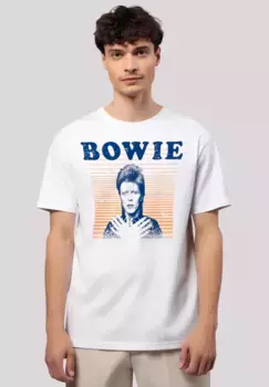 F4NT4STIC Футболка "David Bowie Orange Stripes", премиум качество, белый