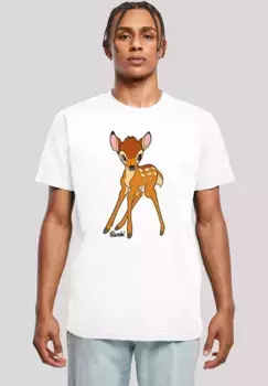 F4NT4STIC Футболка "Disney Bambi Classic", мужская, премиум-мерч, стандартного кроя, базовая, с принтом, белый