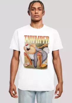 F4NT4STIC Футболка "Disney Bambi Klopfer", мужская, премиум-мерч, стандартного кроя, базовая, с принтом, белый