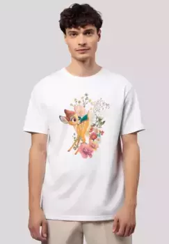 F4NT4STIC Футболка "Disney Bambi Meadow Flowers", премиум качество, белый