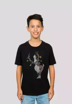 F4NT4STIC Футболка "Disney Frozen Sven and Olaf Christmas", принт, черный