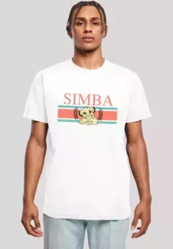 F4NT4STIC Футболка "Disney King Lion King Simba Stripes", принт, белый