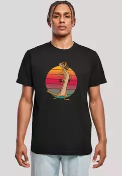 F4NT4STIC Футболка "Disney King Lion Timon Sunset", принт, черный