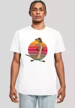 F4NT4STIC Футболка "Disney King Lion Timon Sunset", принт, белый