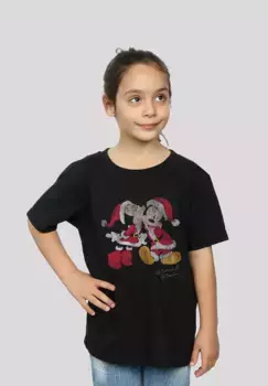 F4NT4STIC Футболка "Disney Mickey & Minnie Christmas", принт, черный