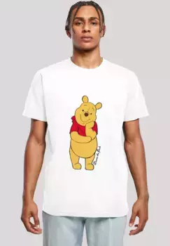 F4NT4STIC Футболка "Disney Winnie The Pooh Classic", мужская, премиум-мерч, стандартного кроя, базовая, с принтом, белый