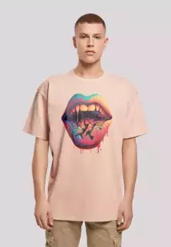 F4NT4STIC Футболка "Drooling Lips OVERSIZE TEE", принт, цвет Amber