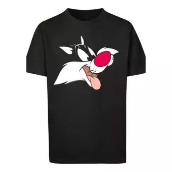 F4NT4STIC Футболка «Футболка «Looney Tunes Sylvester», унисекс для детей, товары премиум-класса, для мальчиков, для девочек, с принтом, черный