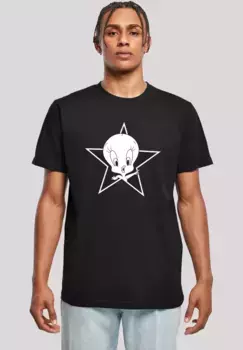 F4NT4STIC Футболка "Футболка "Looney Tunes Tweetie", мужская, товары премиум-класса, стандартного кроя, базовая модель, с принтом, черный