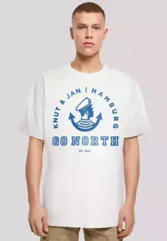 F4NT4STIC Футболка "Go North Knut Jan Hamburg Knut Jan Hamburg", принт, белый
