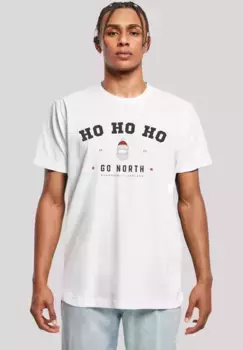 F4NT4STIC Футболка "Ho Ho Ho Santa Claus Christmas", Рождество, подарок, логотип, белый