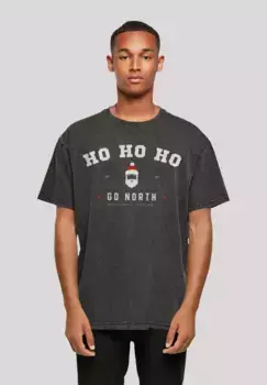 F4NT4STIC Футболка "Ho Ho Ho Santa Claus Christmas", Рождество, подарок, логотип, черный