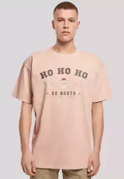 F4NT4STIC Футболка "Ho Ho Ho Santa Claus Christmas", Рождество, подарок, логотип, цвет Amber