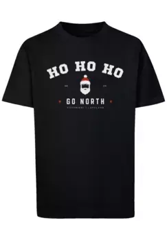 F4NT4STIC Футболка "Ho Ho Ho Santa Claus Christmas", Рождество, подарок, логотип, черный
