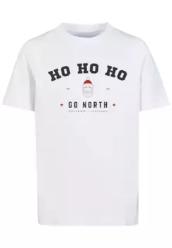 F4NT4STIC Футболка "Ho Ho Ho Santa Claus Christmas", Рождество, подарок, логотип, белый