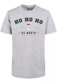 F4NT4STIC Футболка "Ho Ho Ho Santa Claus Christmas", Рождество, подарок, логотип, серый