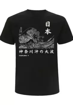 F4NT4STIC Футболка "Kanagawa Wave Japan", принт, черный